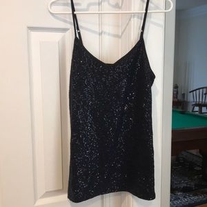 Express navy sequin tank